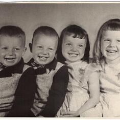 Wanda Virgie (Wade) Wills,  Pride and Joys her Children:  Kevin Wayne, Kenton Wade, Teri Bonene and Jeri Daneece Wills  May 26 1955