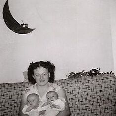 Wanda's babies,  Kevin and Kenton 7 weeks old. 1952