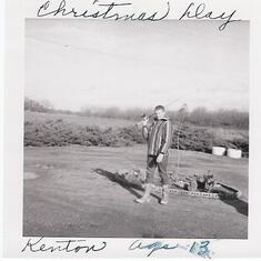 Kenton with his new boots, jacket and a fishing Pole! He is ready to hit the river.  Christmas Day1966