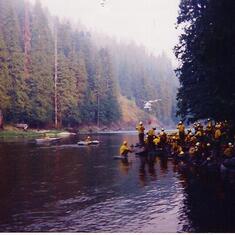 Getting ready to be ferried across the river. Idaho. Aug. 1994
