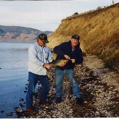 Kenton and Kevin. A very happy Kevin!! Henrys Lake, ID.  Oct, 1998