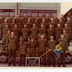 Kenton, back row, 3rd from the right. 5th Platoon, Fort Ord, CA.  June 29, 1972