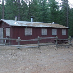 Closed and boarded up, Dining Hall.  Log Springs, Mendocino N.F. July, 2007