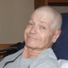 This is the last picture I took of my sweet man Kenton. I asked him, if he could leave us all with a smile and so he did. He was so happy because his hair and mustache were starting to grow back in. Taken Nov. 10,  2015.