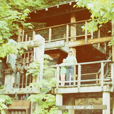 Kenton and Pennie at Eby Stamp Mill, Belden, Plumas County, CA  around 1991