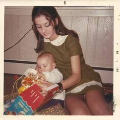 Dawn and Kevin - his first Christmas - December 1968