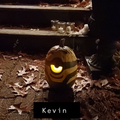 Halloween 2020.  Alexandra made this pumpkin for me. Its the Kevin minion.   