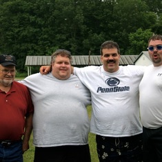 Good Fellas... Dad, Kevin, Lloyd, and myself at my daughter Elly's HS graduation pool party in 2008 in PA.  Love you guys!!!