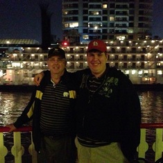 Kirk and Kevin on the Riverboat Natchez, New Orleans, April 2013