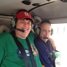 Kirk and Kevin in the helicopter over the Grand Canyon, July 2013