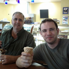 Dad and Keith enjoying ice cream, September 2012