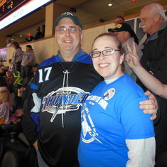 Kevin and Kari at the Wichita Thunder game, January 2013