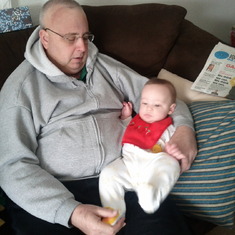 Relaxing with Grandpa, March 2013
