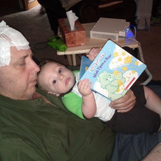 Grandpa reading to George, Summer 2013