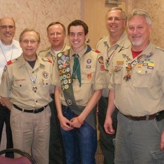Kevin with Sam receiving his Eagle Scout award