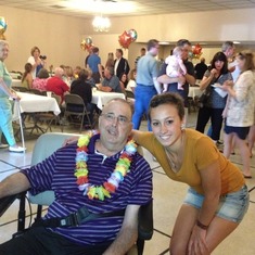 Carly and Dad at his Celebration of Life party, August 17, 2013