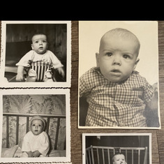 Kevin's baby pictures - what a cutie pie - see the horns holding up the halo????