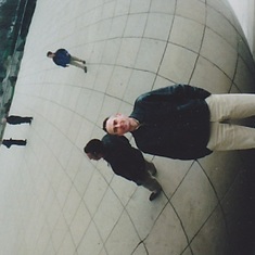 In front of the Bean(?) in Chicago.  Sorry it's sideways.  I'm tech challenged.