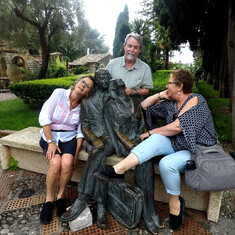Kevin, Lauretta & Louise, Tranquil Gardens, Taormina, Sicily 2018
