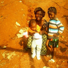 Anita, Nidoro and Mambo in our compound when it was still under construction