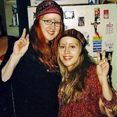 Kierstyn and me at a Halloween party dressed as Manson family members. (We made Ed dress as Charlie)