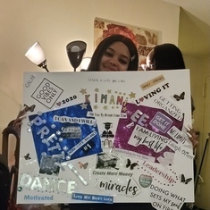 Kimani 's dreams of her future were placed on a vision board in hopes of accomplishing all of them.