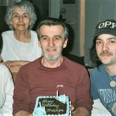 "Dad's Birthday"  Kim, Baba (Mildred), Dad (Bill) & Brother Bill