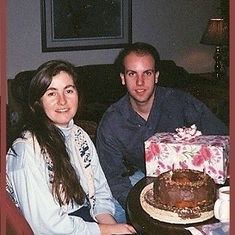 "Another birthday pic, this one in 1993 with brother Chris".