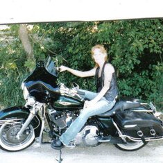 Kim loved riding Harleys....