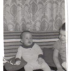 My beautiful baby  with her brother Kevin in 1964