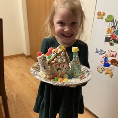 Blake made a gingerbread house at preschool 