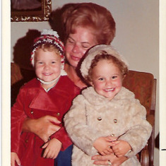 Sisters Kim & Kris with grandmother Hocker 1970s