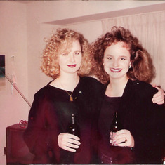 Sisters Kim & Kris at Kris' apartment, Washington, DC 1991