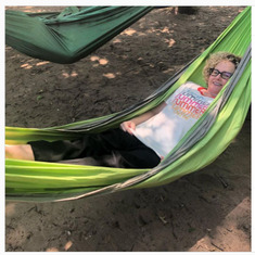 Kim trying out hammocks July 1, 2019