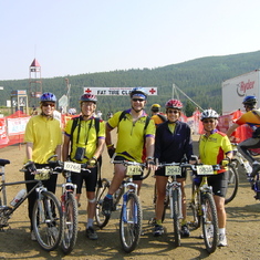 Before the ride, Dede, Randy, Joe, Kim, Nancy