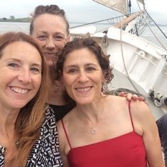The gang! Kirsten, Liz, and Lisa, celebrating Lisa's 50th birthday aboard the Pioneer  (July 2017)