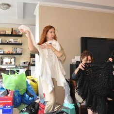 Clothing swap with Kirsten, Lisa, and Rachel, hosted by Denise (2010)