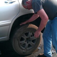 D -Fixing Becky's flat tire