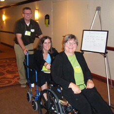 At a THRIVE, Jen had to be in a wheelchair and so was Kitty, so I enjoyed pushing them both!