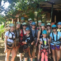 The whole family going ziplining in Costa Rica