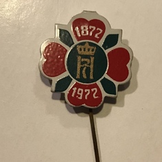 His pin from the centennial of Norway’s King Haakon VII’s birthday