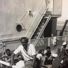 Kjell on his first trip to America in 1949. It was a long boat trip.