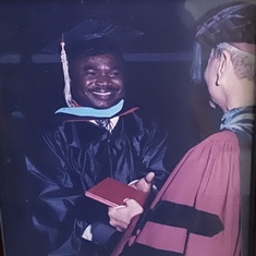 Kofi's Master's ceremony at Chapman University 