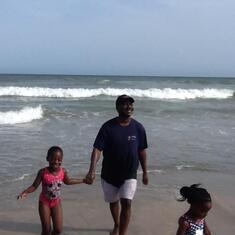 KD with his niece, Maame Yacoba and Nana Gyaaba at La Beach