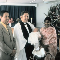 1975 - Kotha and Peter with their God-daughter, Tamarine Pike at her Christening