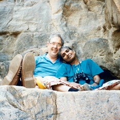1996-10-03 - Peter and Kotha relaxing during a tour through Katherine Gorge south of Darwin