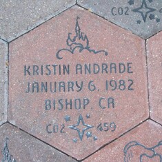 Kristin's paver at Disneyland