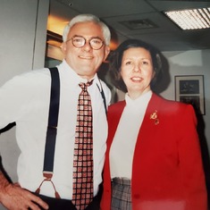 With Phil Donahue during her years addressing HIV/AIDS