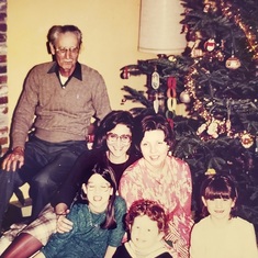 Christmas with chosen family Peggy and her dad Emmet in the early 1980s