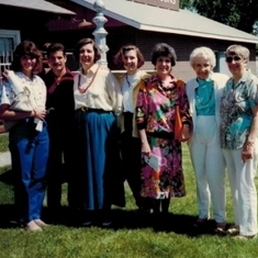 With cousins and her mother in Miles City, MO, late 1980s